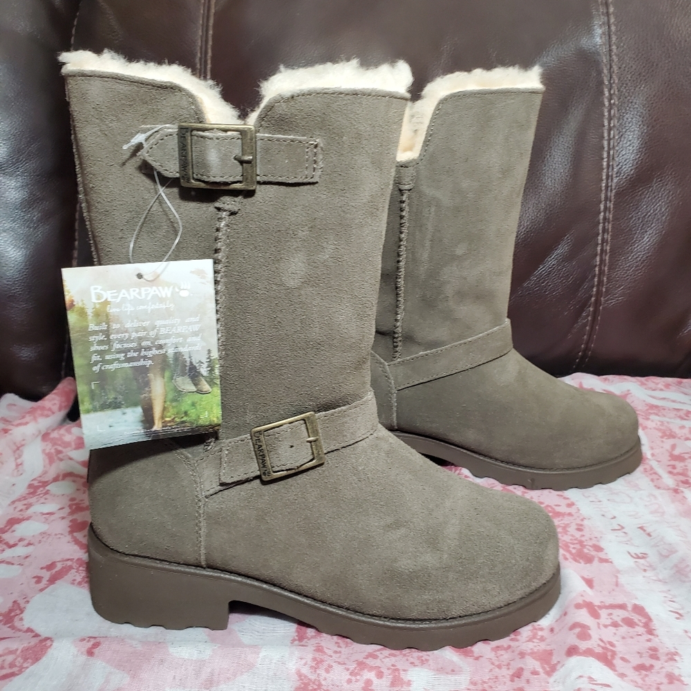 Bearpaw Aria Seal Brown Tall Boots Size 8